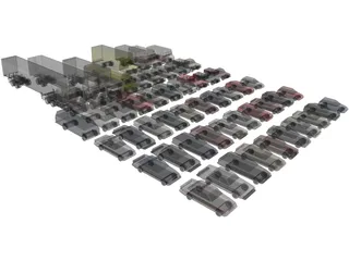Low-Poly Vehicles Collection 3D Model