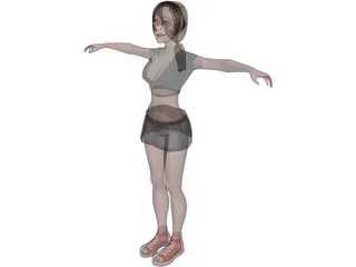 Girl In Skirt 3D Model