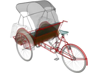 Becak 3D Model