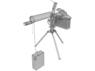 Browning Machine Gun Water Cooled (30 cal) 3D Model