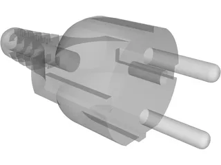 European Electrical Plug 3D Model