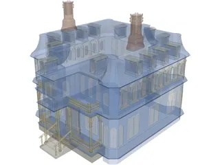 2-Story Victorian House 3D Model