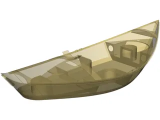 Wooden Drift Boat 3D Model