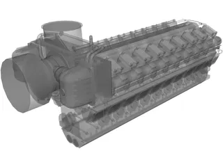 Engine Diesel 18V48/60 3D Model