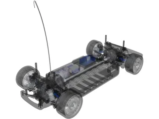Tamiya TT01 RC Car Chassis 3D Model