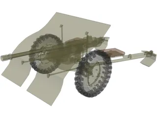 Bofors wz36 Antitank Gun 3D Model