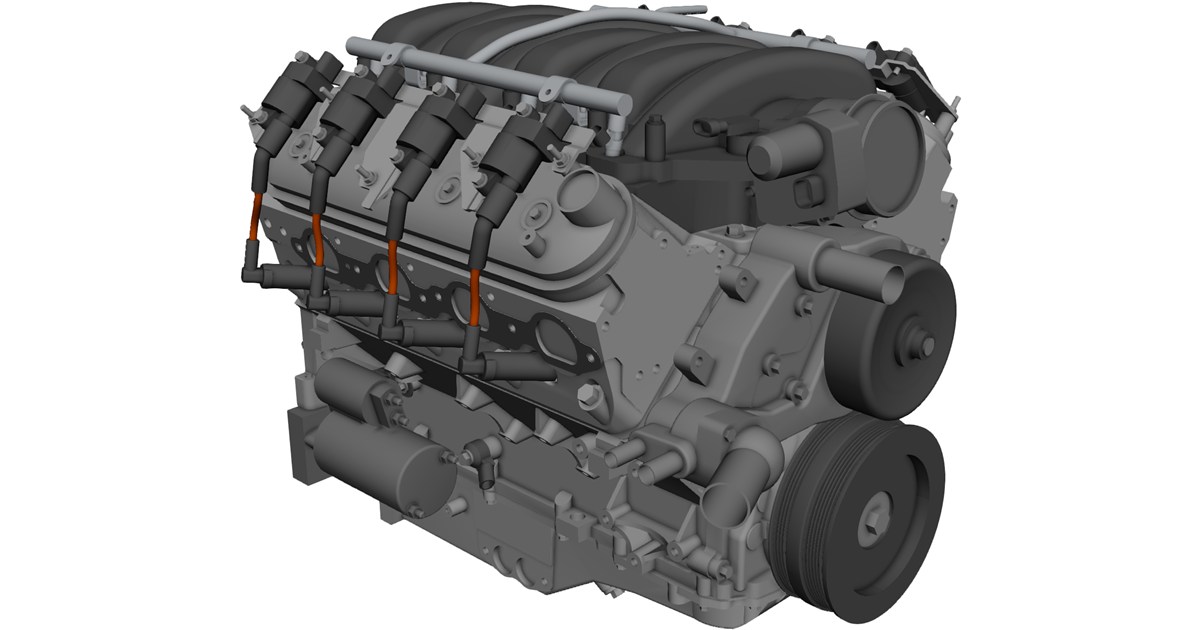 Ls3d Engine GM LS3 Engine CAD Model - 3D CAD Browser
