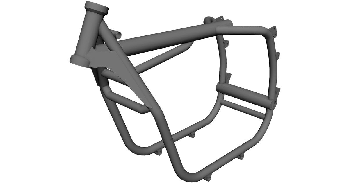 Bmw R80 Frame BMW 2V R series frame R80/R100 CAD Model - 3D CAD Browser