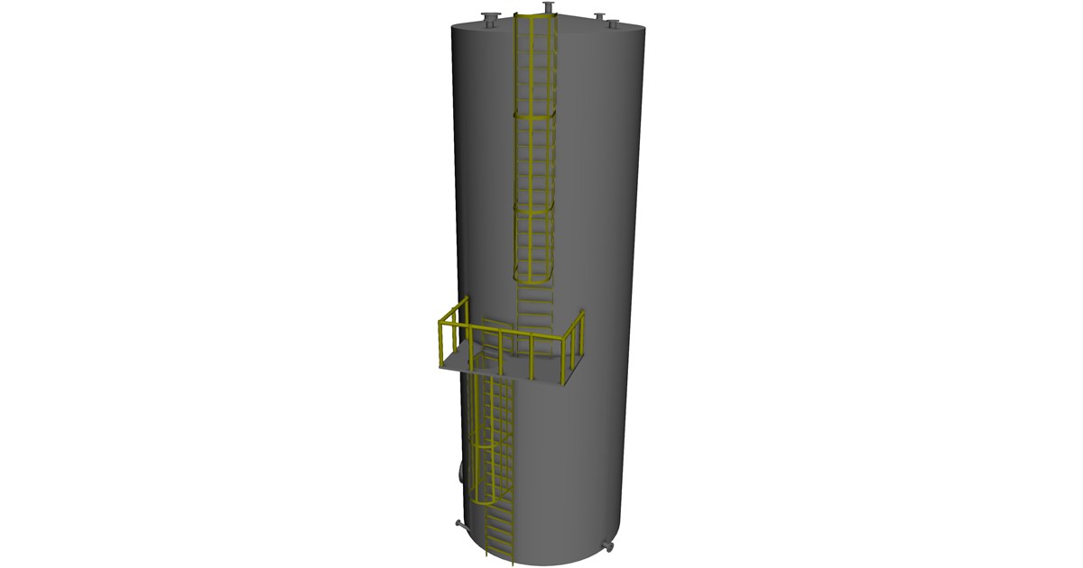 Tank, Vertical, UL 142, 29600 gallons 3D Model - 3D CAD Browser