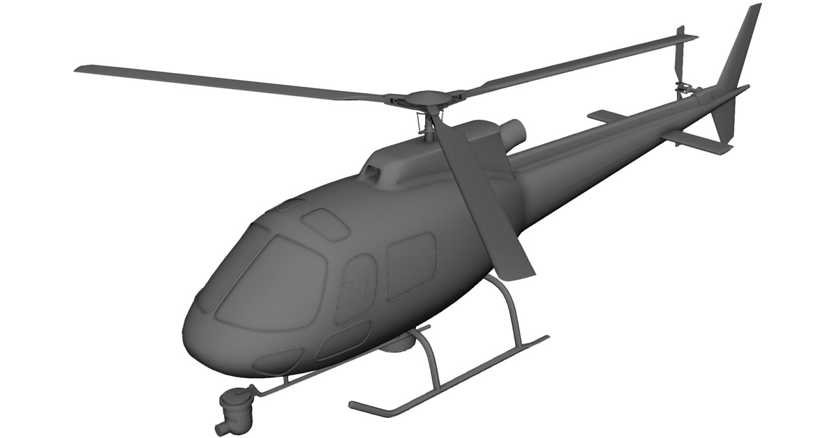 Eurocopter AS-350 B2 Squirrel Ecureuil 3D Model - 3D CAD Browser