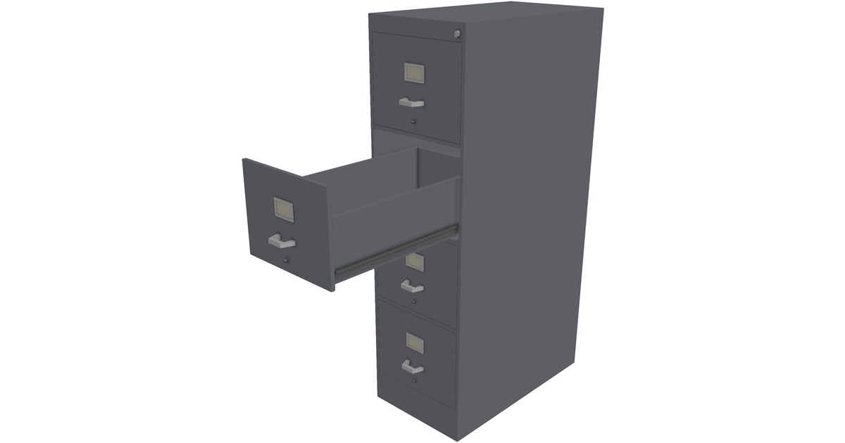 Metal File Cabinet 3D Model - 3D CAD Browser