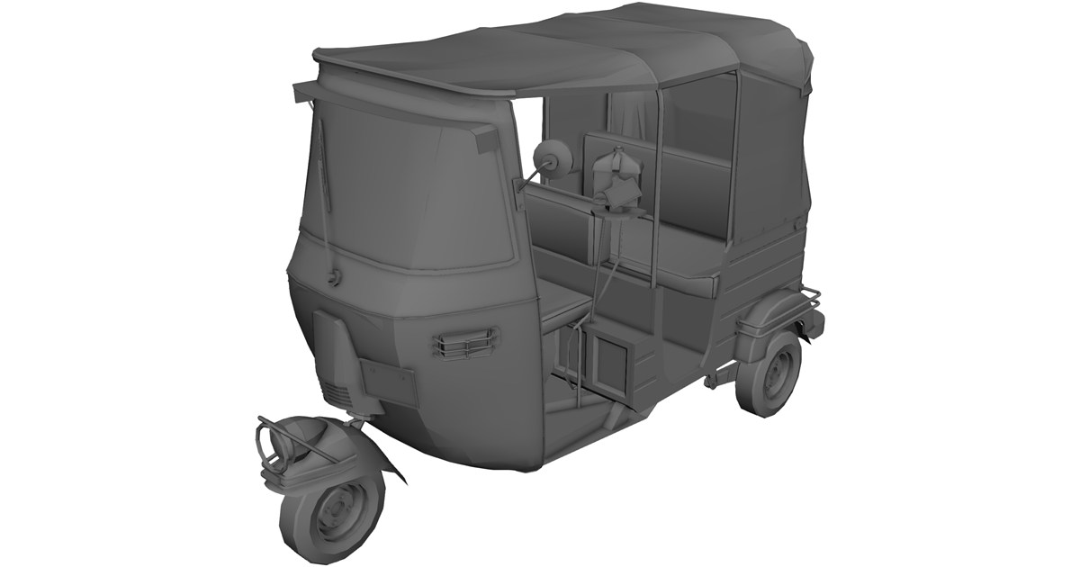Open Auto Rickshaw 3D Model - 3D CAD Browser