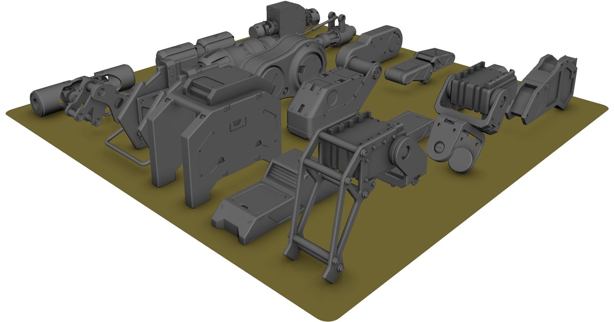 Hard Surface Kitbash Pack 1 Set 1 3D Model - 3D CAD Browser