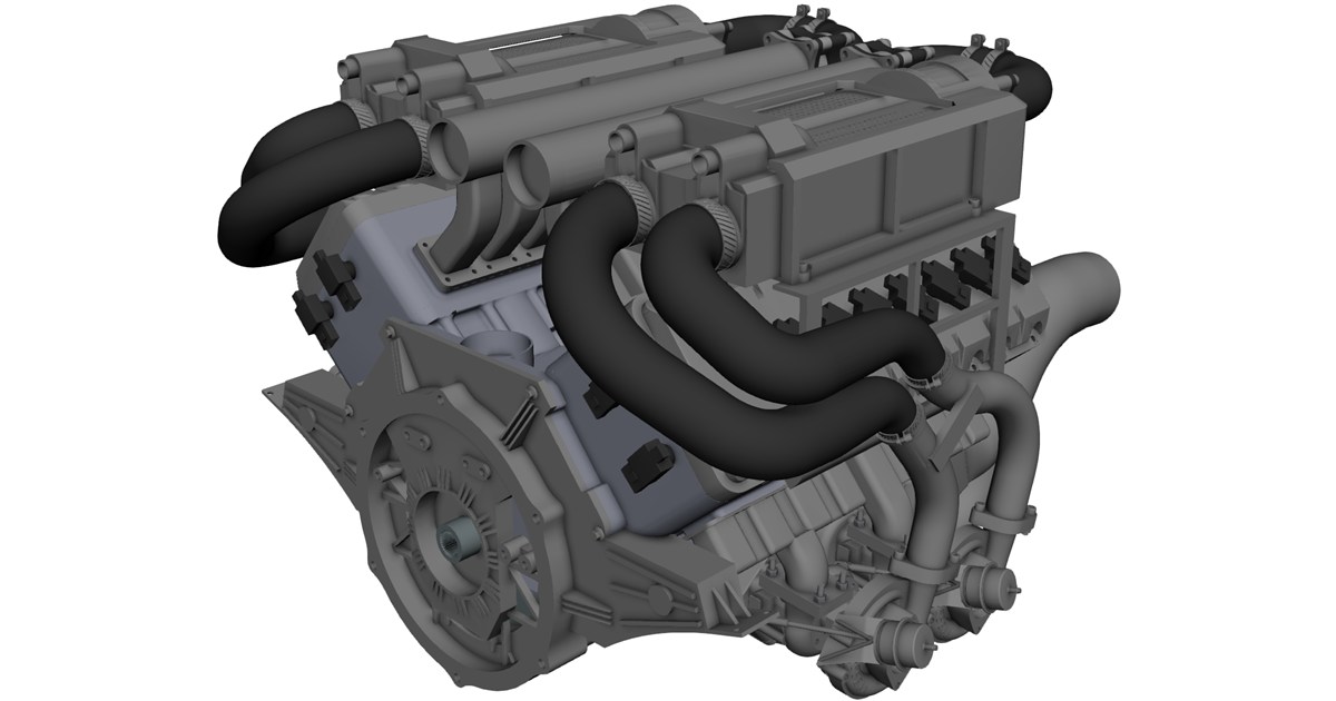 W16 Engine Vector Bugatti Veyron W16 Engine CAD Model - 3D CAD Browser