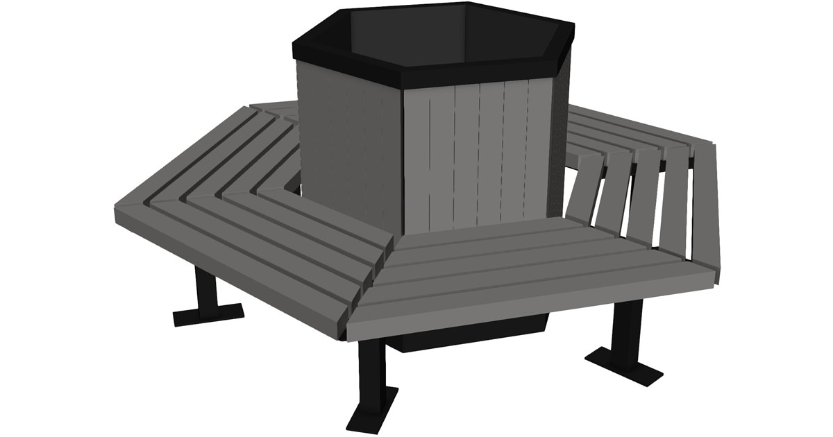 Hexagonal Bench 3D Model - 3D CAD Browser