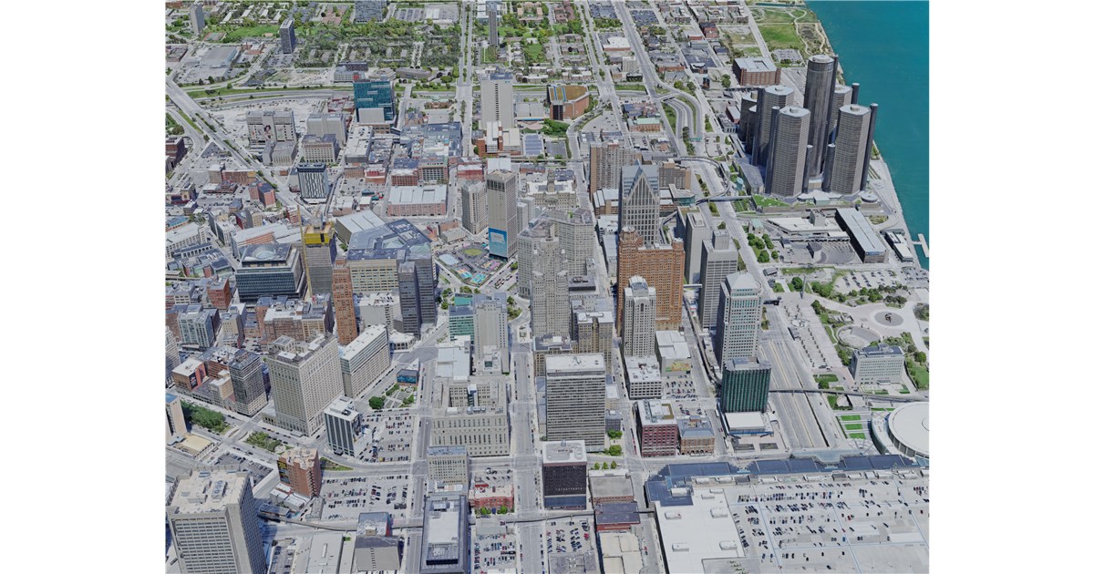Detroit City, USA 3D Model (2023) - 3D CAD Browser