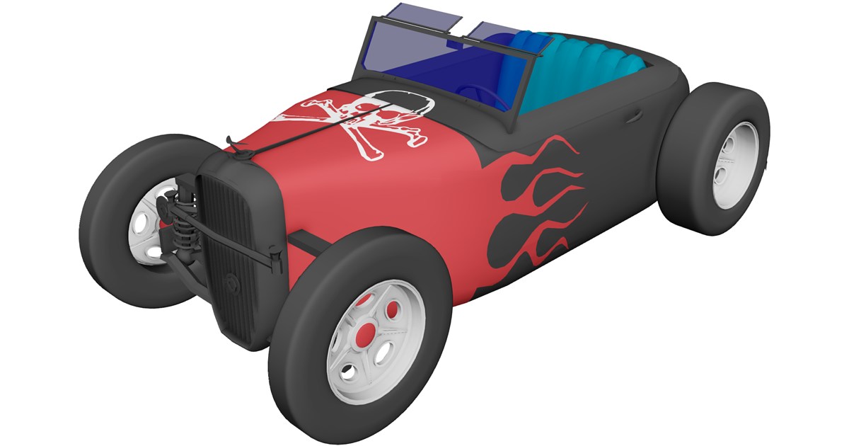 Hot-Rod Flamming 3D Model - 3D CAD Browser