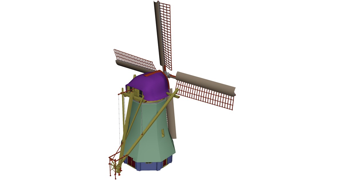 Windmill 3d Pattern Windmill 3D Model - 3D CAD Browser