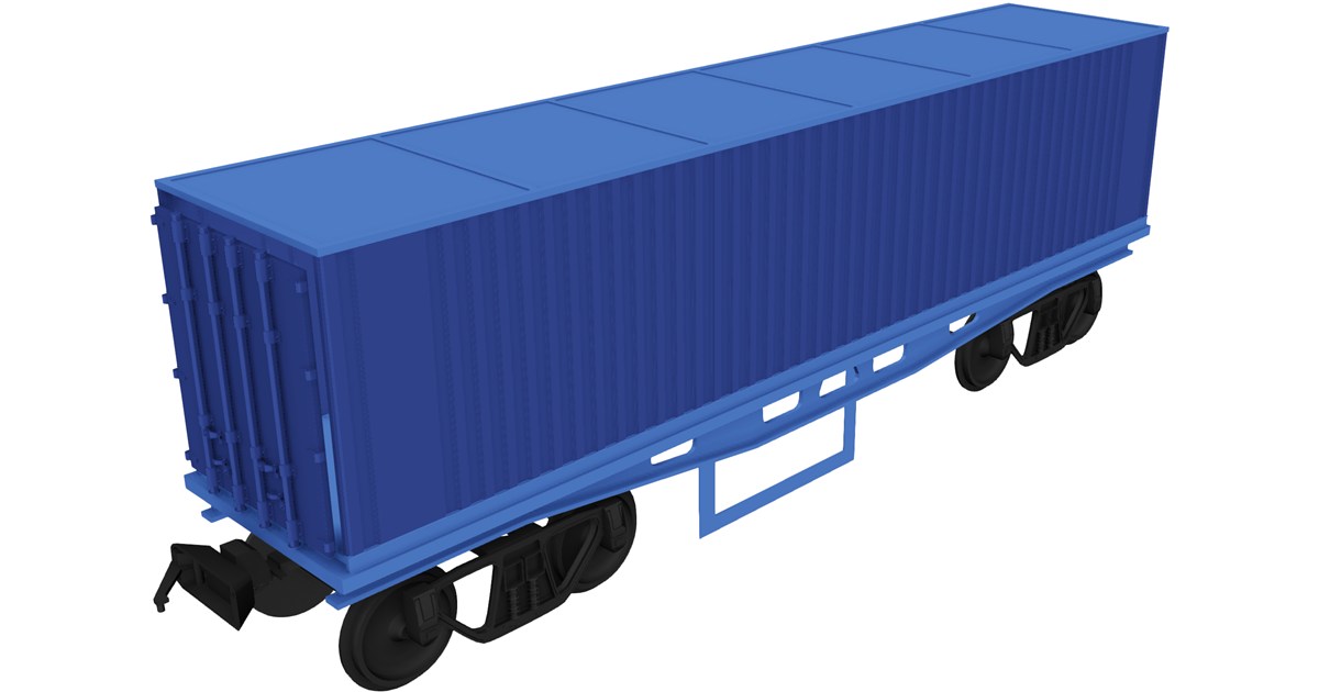 Container on Train truck 3D Model - 3D CAD Browser