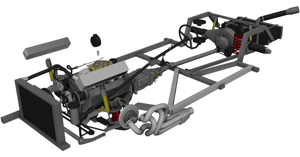 Chassis [+V8 Engine] 3D Model - 3D CAD Browser
