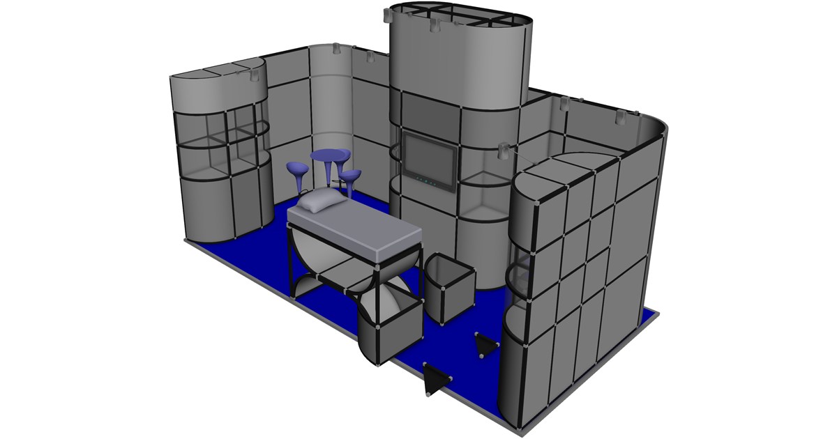 Simple Modular Cage Module Booth Modular Exhibition Booth 3D Model - 3D CAD Browser