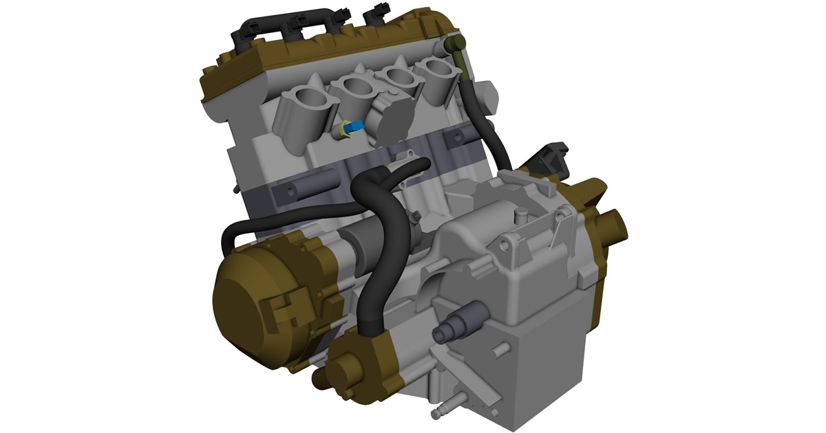 Kawasaki zx600 Engine CAD Model - 3D CAD Browser