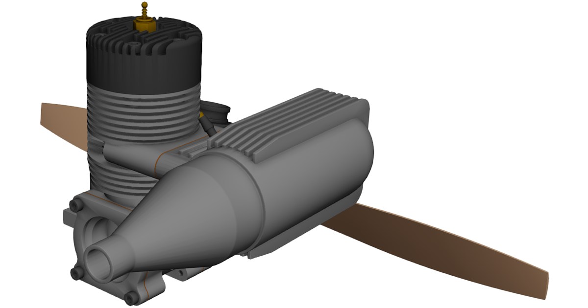 RC Model Engine CAD Model - 3D CAD Browser