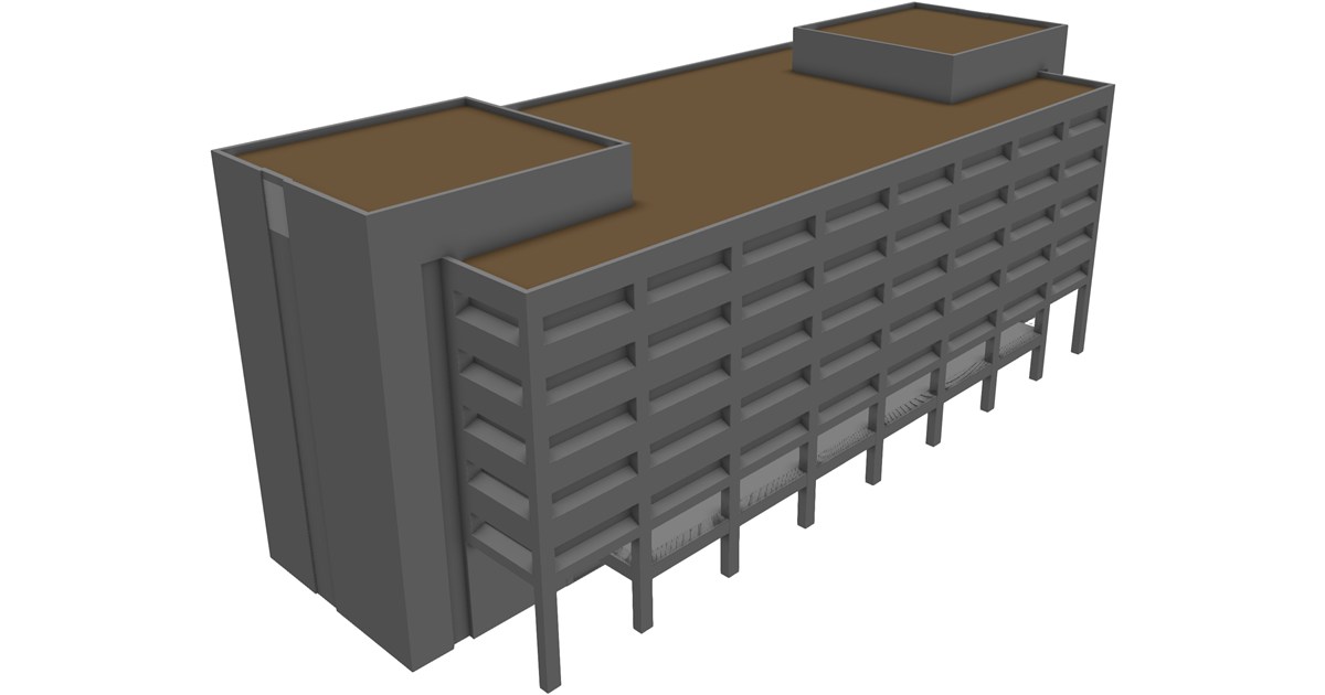 Generic Admin Building 3D Model - 3D CAD Browser