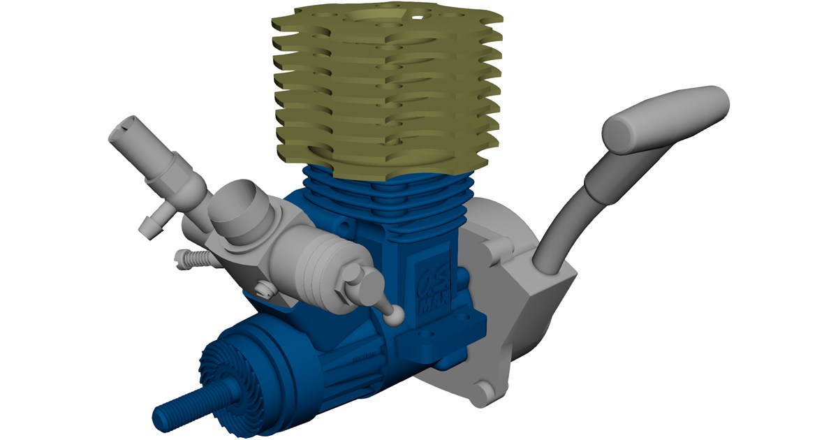 Cs Model Engine RC OS 15CV Max Model Engine Free 3D Model - 3D CAD Browser