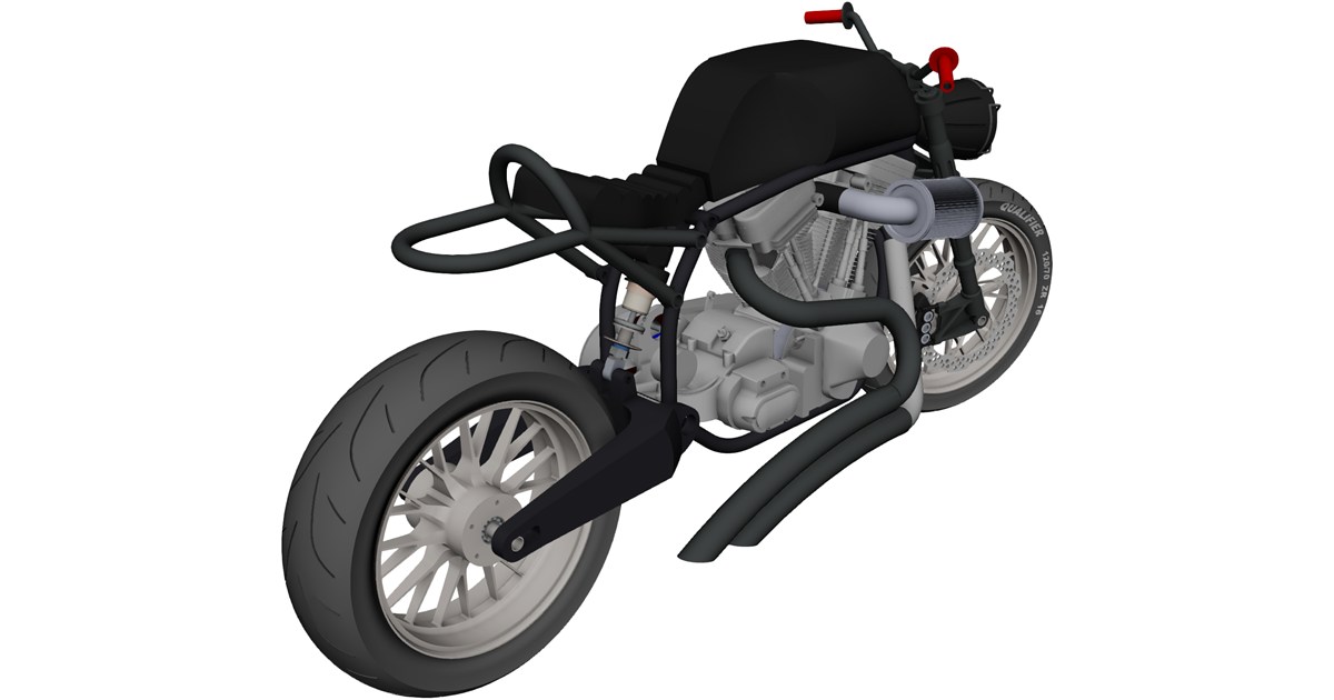 Motorrad Cad Modell Custom Motorcycle CAD Model - 3D CAD Browser