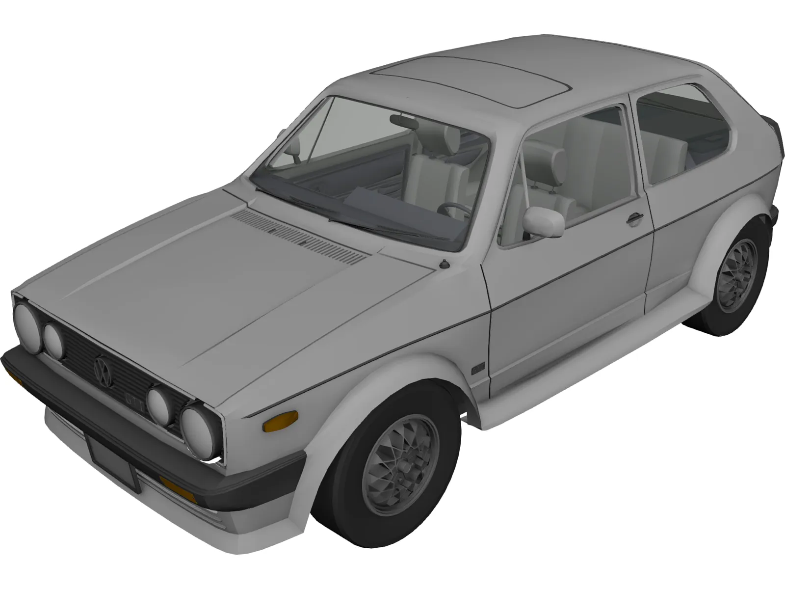 Volkswagen Golf I GTi (1984) 3D Model