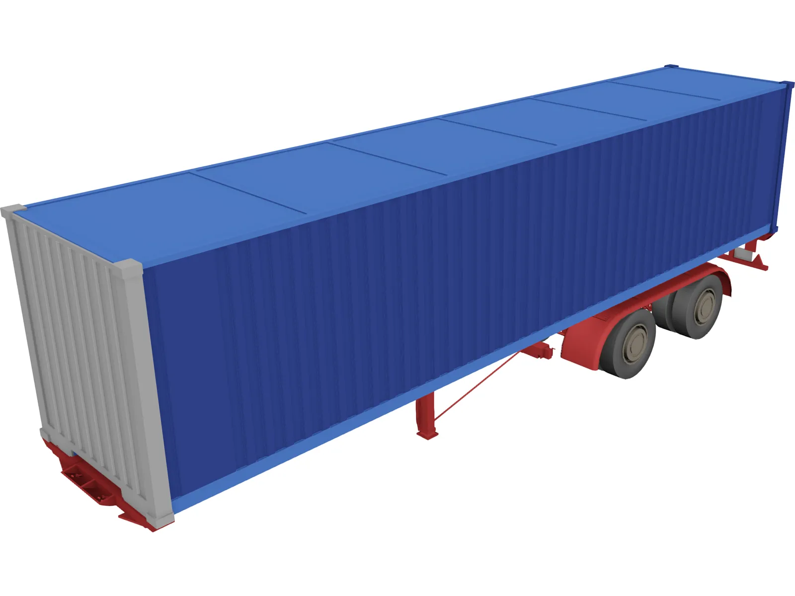 Renault Magnum Container Trailer 3D Model