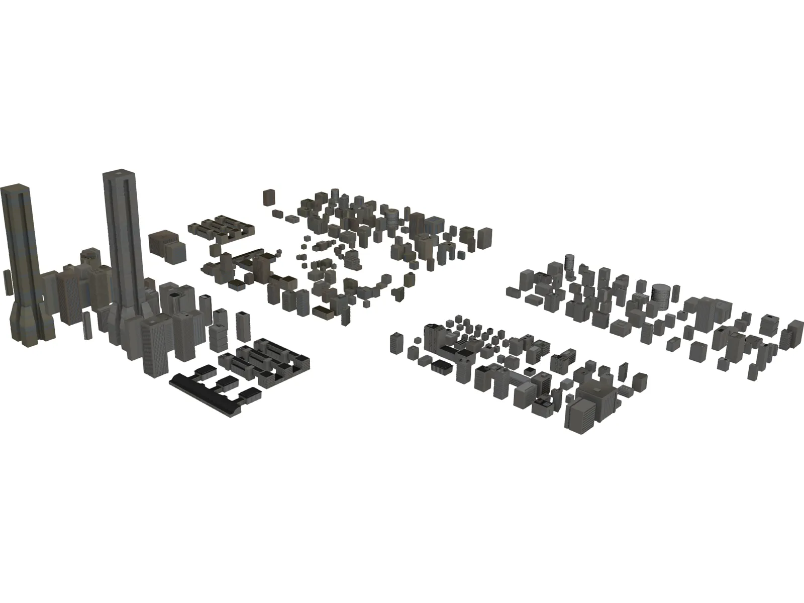 City Buildings Set 3D Model