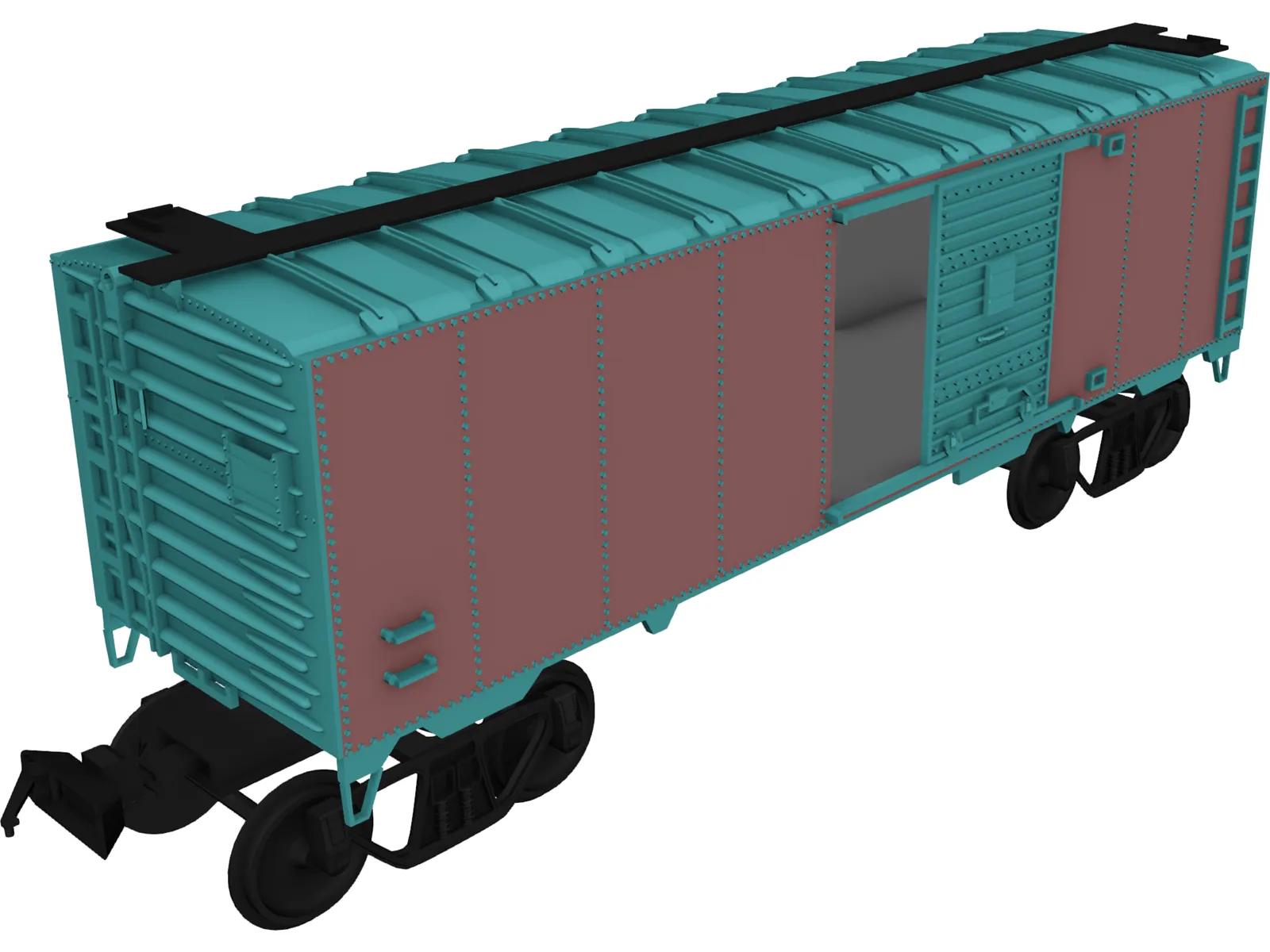 Cargo Wagon Car Box 3D Model