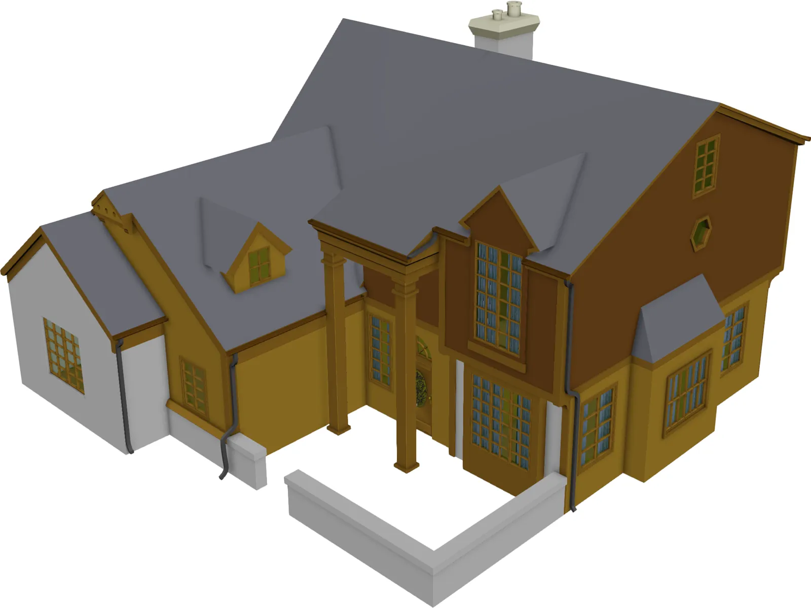 House Two Story Traditional 3D Model