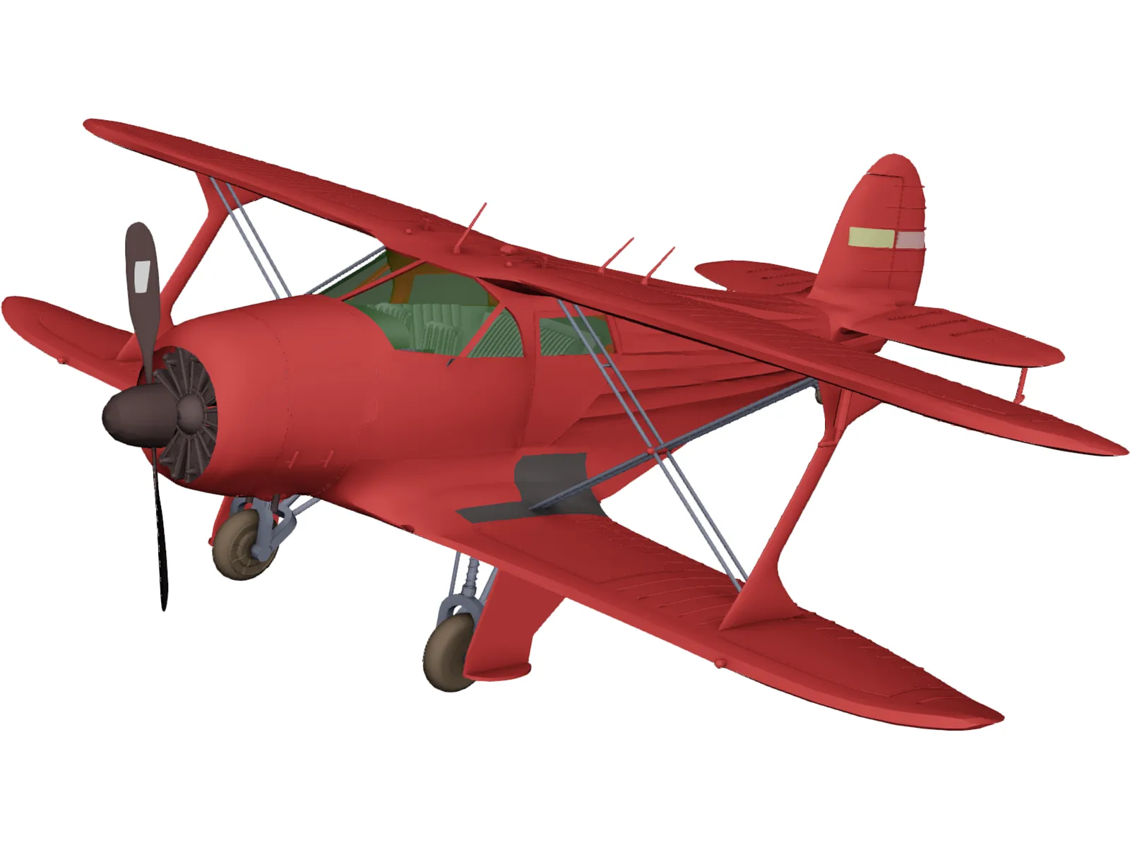 Beechcraft G17S Staggerwing 3D Model