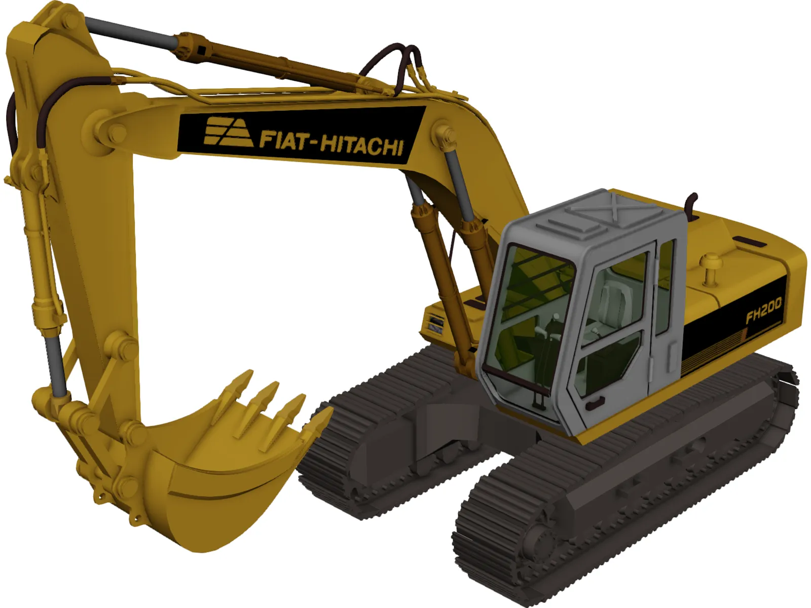 Excavator Fiat Hitachi FH200 3D Model