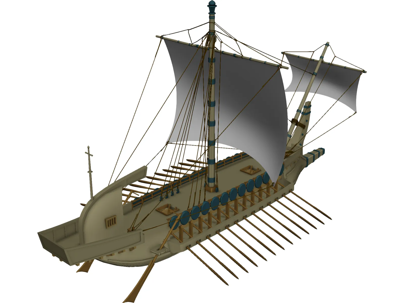 Greek Warship 3D Model