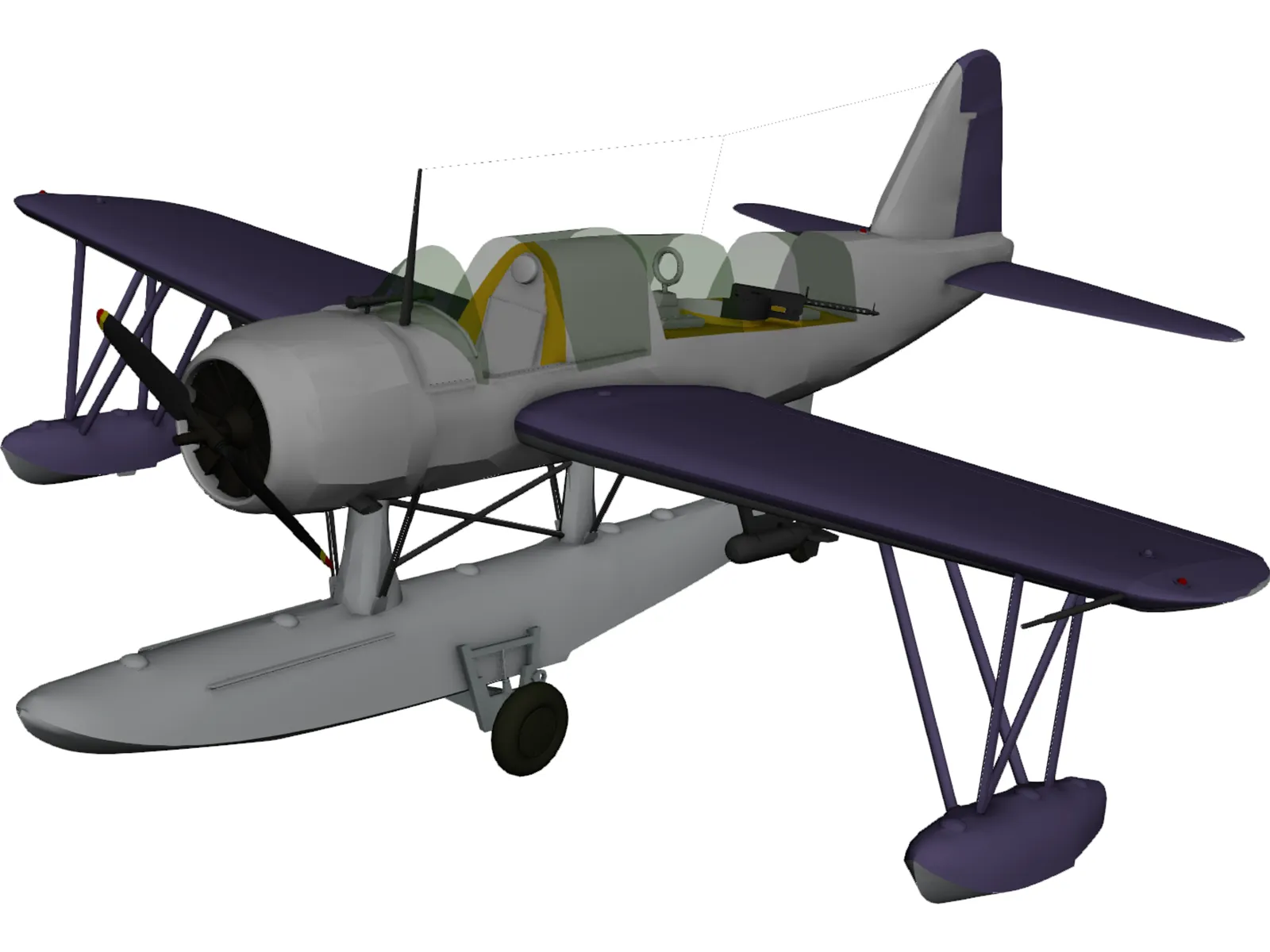 Vought OS2U Kingfisher 3D Model