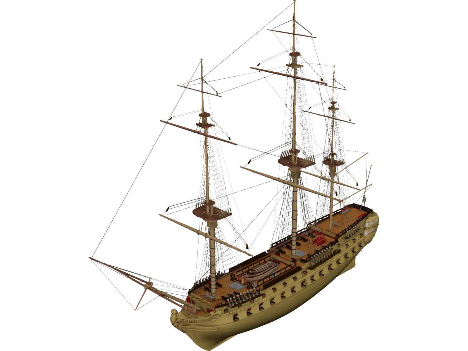 Le Superbe Ship Of Line 3D Model