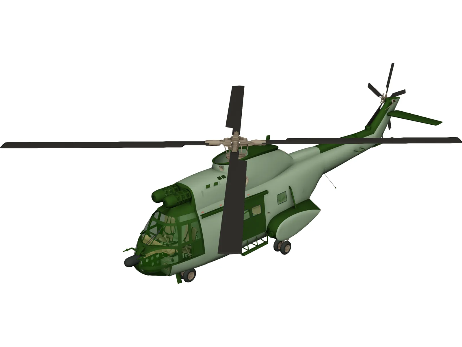 Aerospatiale SA 330 Puma 3D Model