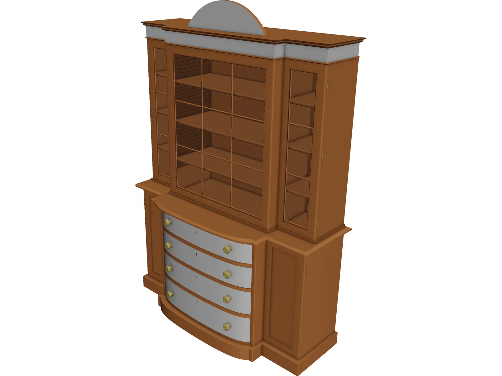 Bookcase Satinwood 3D Model