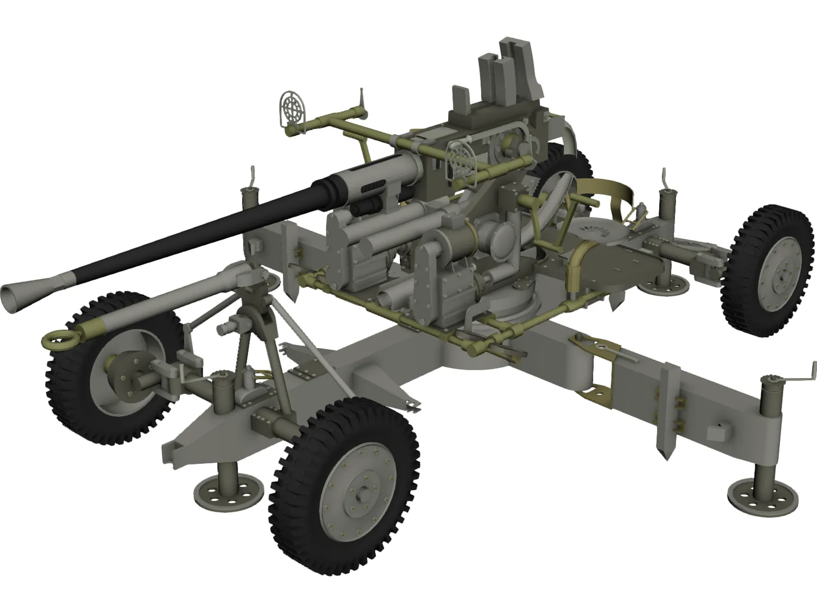Bofors M1 (40 mm) 3D Model