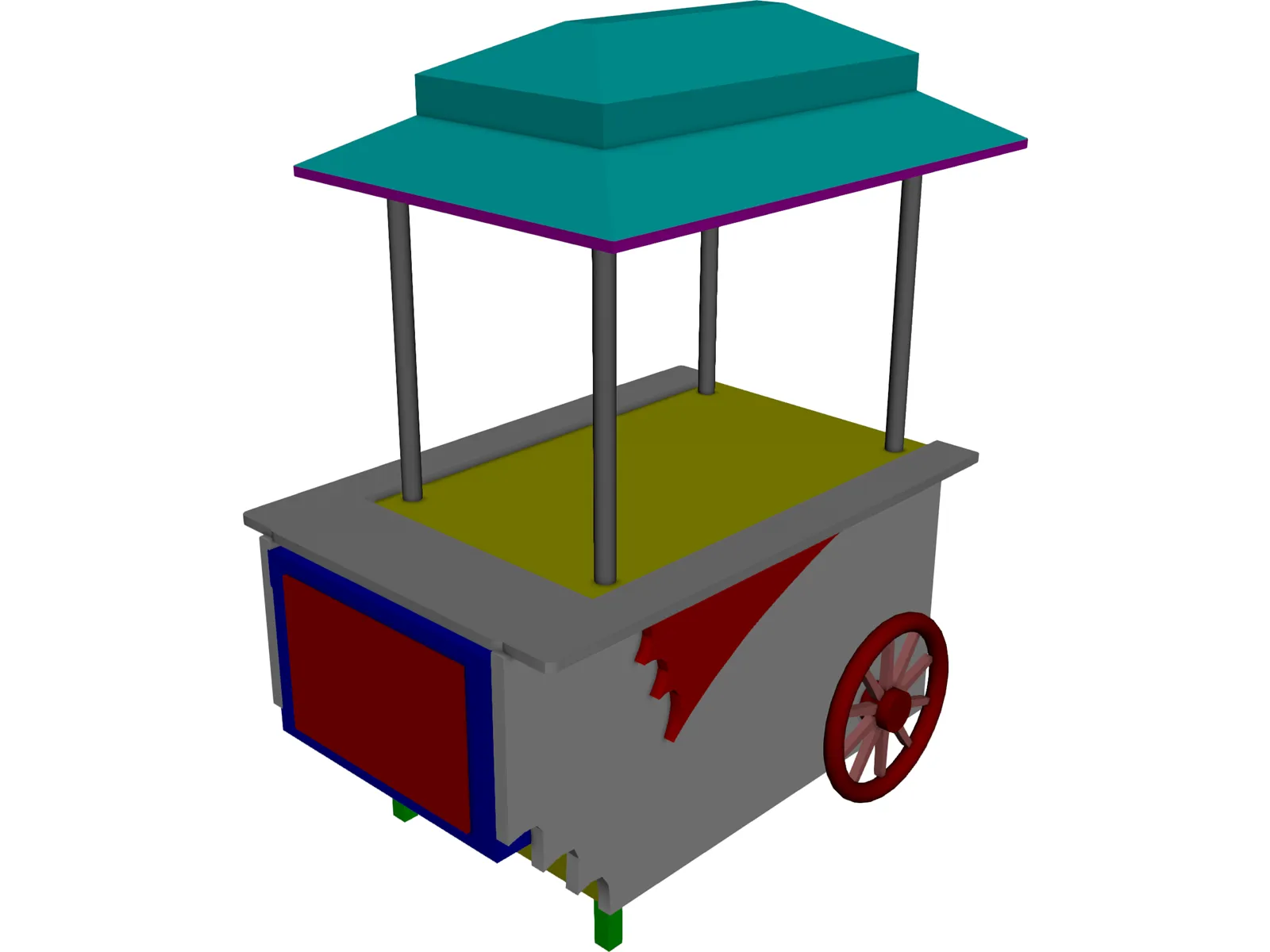 Vending Peddler's Cart 3D Model