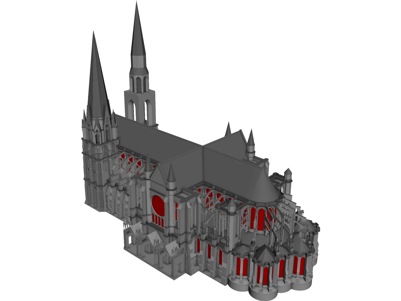 Cathedral Chartres 3D Model