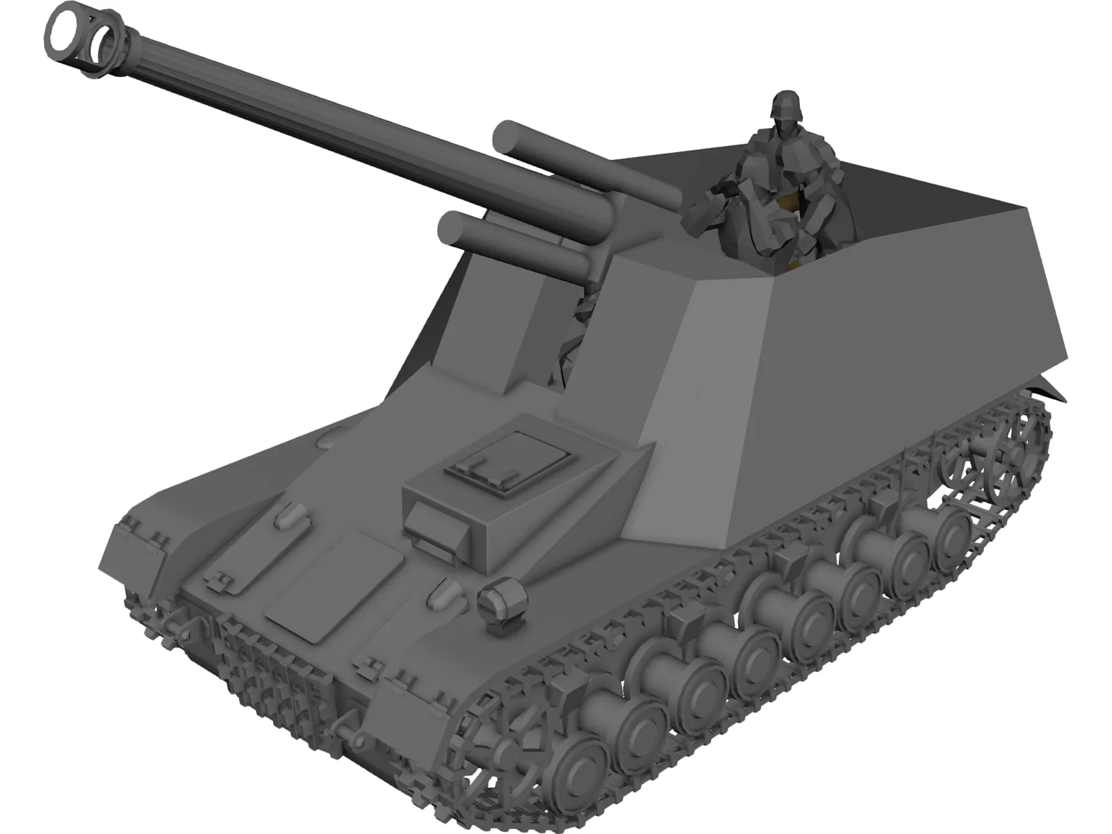 Sd.KfZ 165 Hummel Mobile Artillery 3D Model