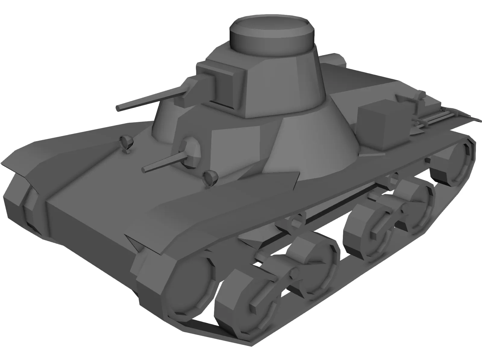 Type 95 Ha-Go Light Tank 3D Model