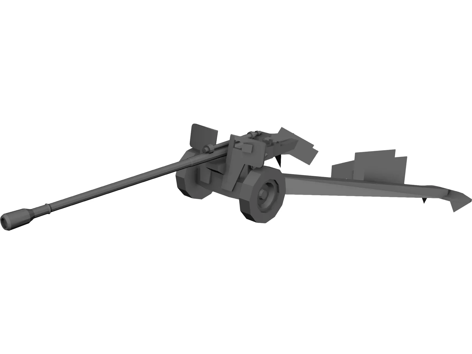 M-46 Anti-Tank Gun 3D Model
