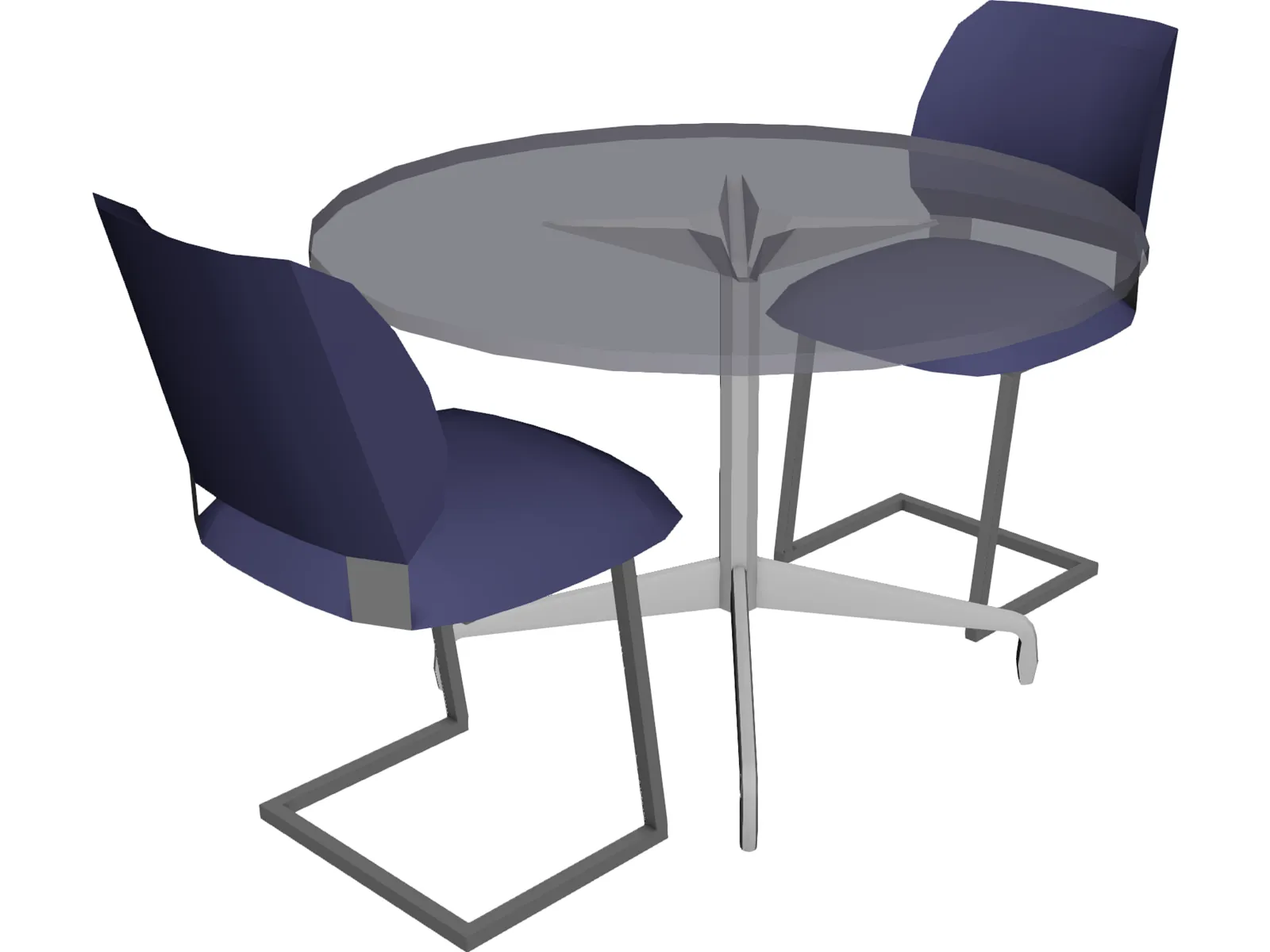 Table with Chairs 3D Model