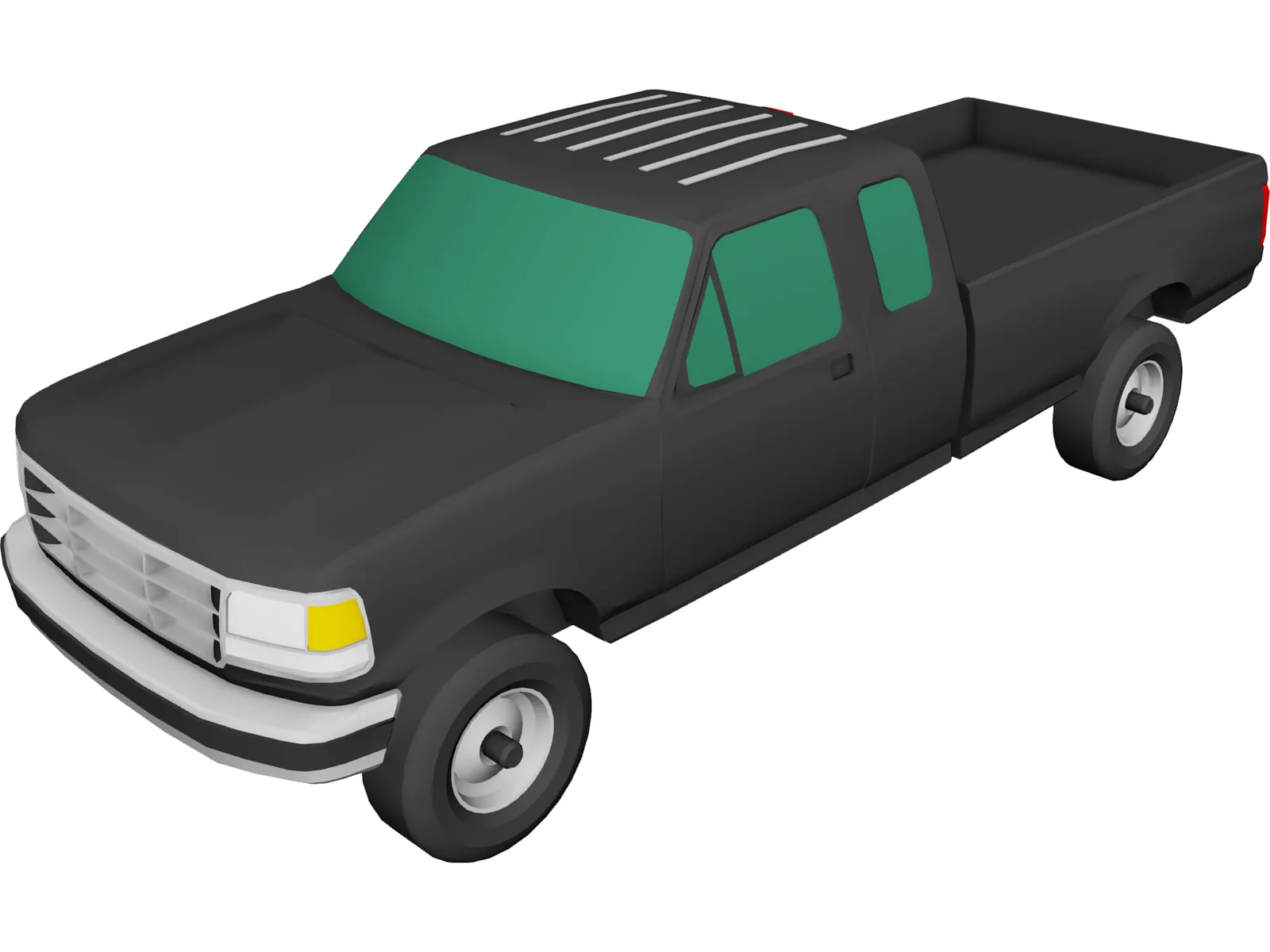 Ford F350 Pickup Extended Cab (1993) 3D Model